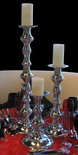 Silver Metal Candle Stand