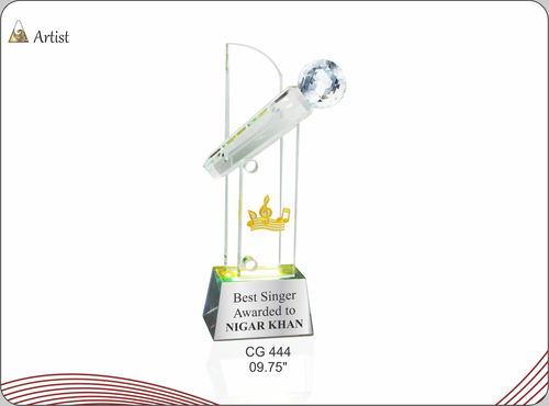 SINGER - Crystal Glass, 99.79" Clear | Elegant Design, Engraved Text, Gift Box Packaging