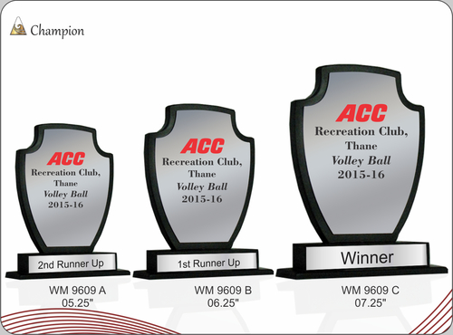 CHAMPION - Metal And Wood Variable Dimensions Black And Silver | Award Recognition Prestigious Design Customizable