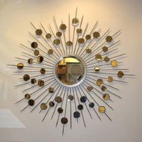 Gold Sunburst Metal Wall Mirror