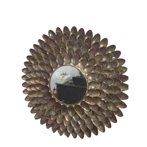 Galvanized Round Decorative Wall Mirror