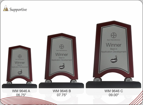 SUPPORTIVE - Wood and Metal, Variable Dimensions, Burgundy | Award Recognition, Prestigious Display, Polished Finish, Customizable
