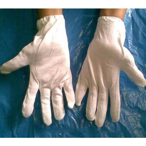 White Hosiery Hand Gloves