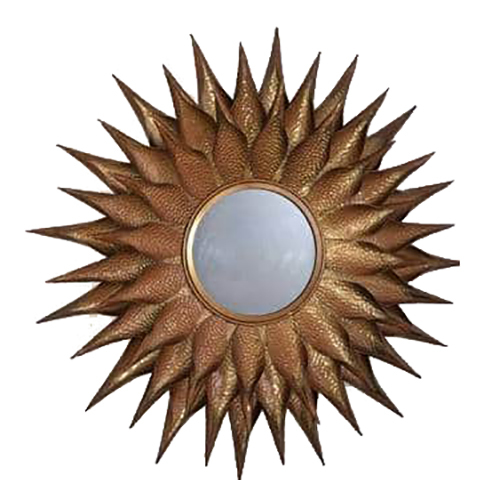 Matte Brown Decorative Round Wall Mirror