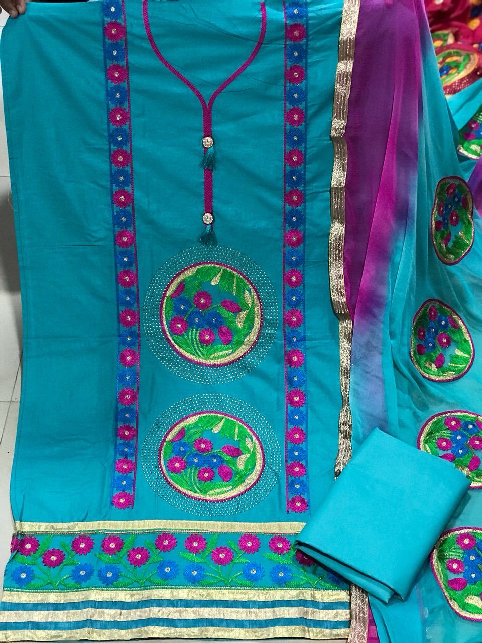 Printed Unstitched Cotton Suits