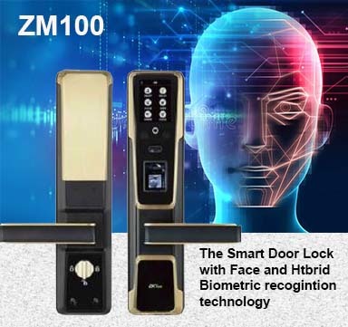 ZM100 SMART DOOR LOCK WITH FACE, FINGERPRINT AND RFID CARD