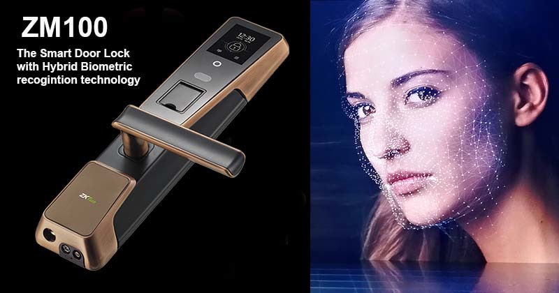 ZM100 SMART DOOR LOCK WITH FACE, FINGERPRINT AND RFID CARD
