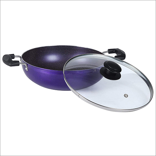 Aluminum Non Stick Kadhai - 24 cm Diameter, 2.5 Liters Volume, Violet Coated Finish | Gas & Induction Stovetop Compatible, Hyper Aluminum Alloy
