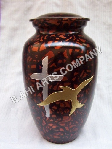 Coated Brass Flag & Eagle Urn