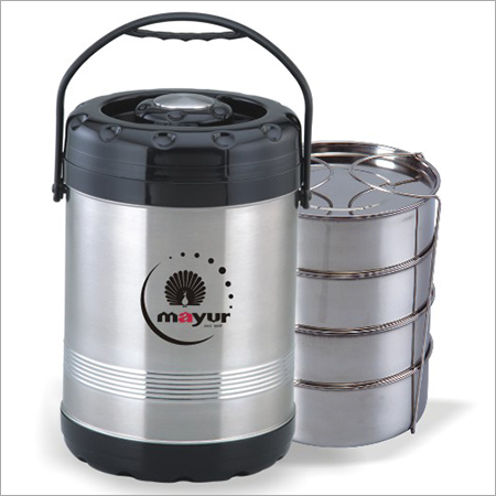 Silver Mayur Stainless Steel Norton Tiffin 4 Container