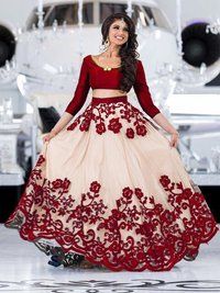 Designer net lehenga