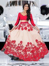 Designer net lehenga