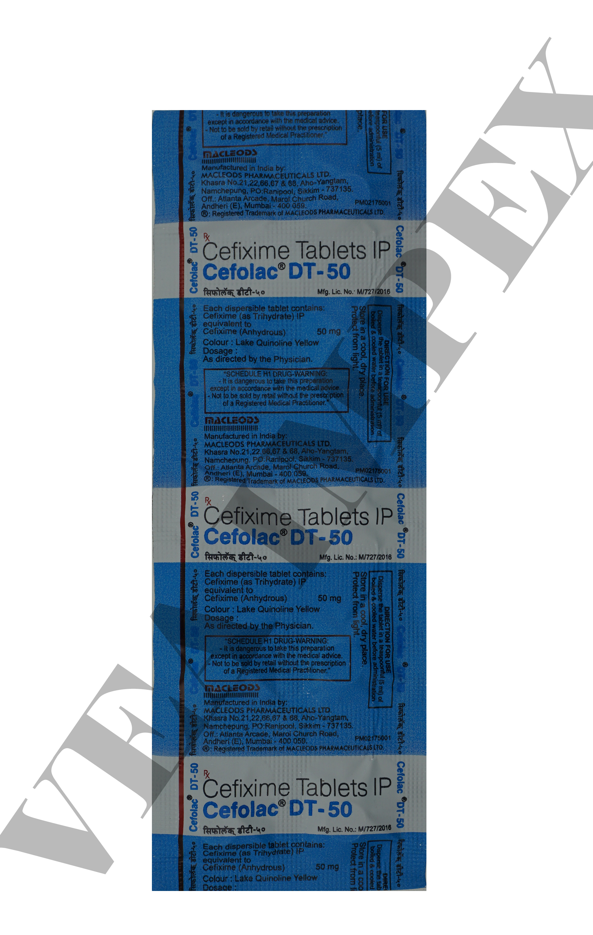 Cefolac DT 50 mg Tablets