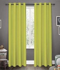Office Long Designer Blackout Curtains - Polyester, 84 Inches | Lime Green, Modern Design, Alternative Finish, Ideal For Window Usage