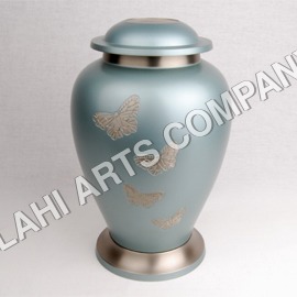 Aluminum Urn - 10 Inch, 240 Cubic Inches Volume | Appealing Silver Finish, Stunning Handmade Design, Long Lasting Shine