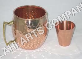 Hammered Mule Mug With Glass Length: 4.5" Inch (In)
