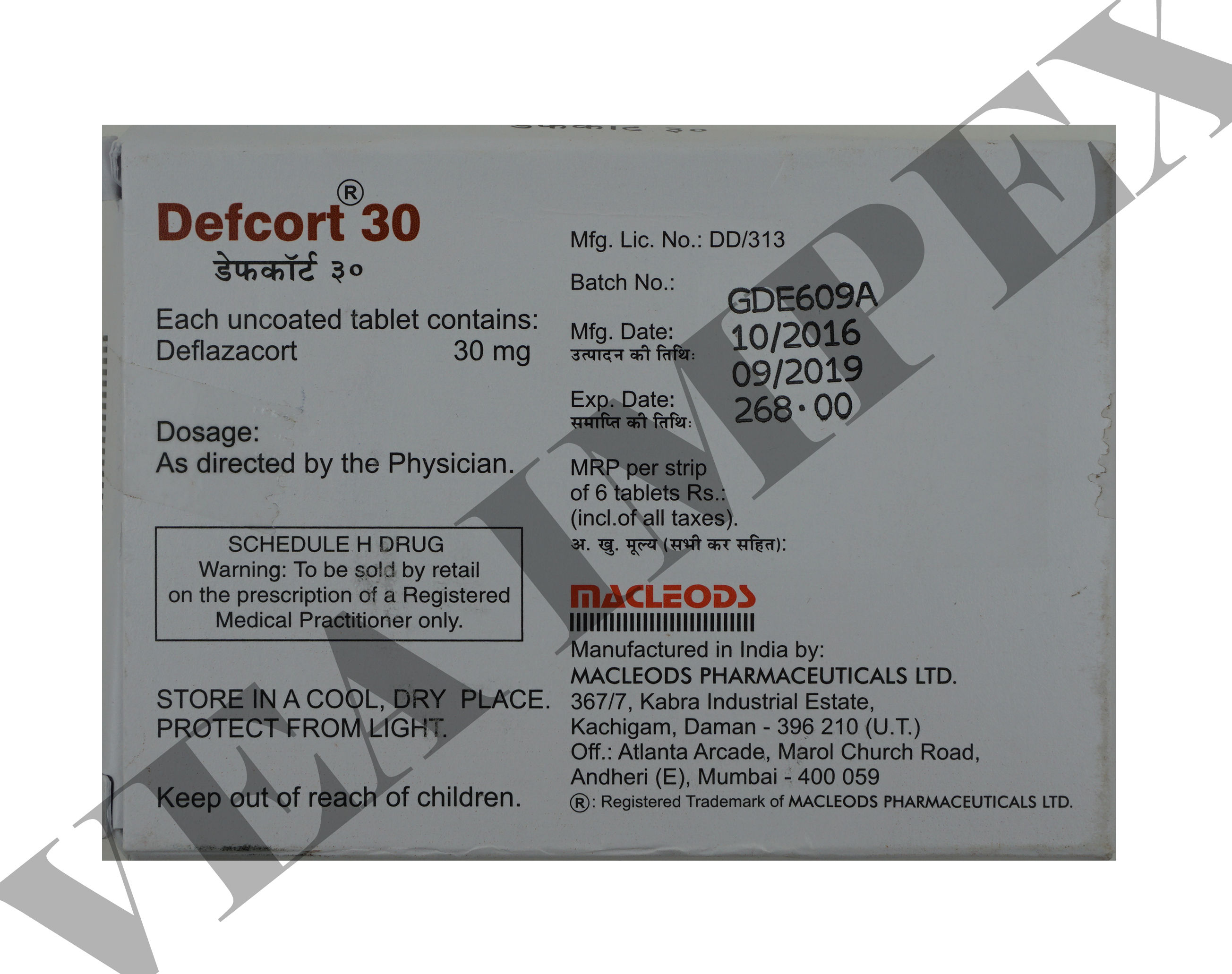 Defcort 30 mg Tablets