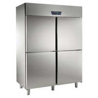 Commercial Display Refrigerator - Stainless Steel Body, 4 Half Doors, Digital Control With Haccp Alarms | Adjustable Height, Pre-installed Voltage Protection, Easy Clean Removable Grids