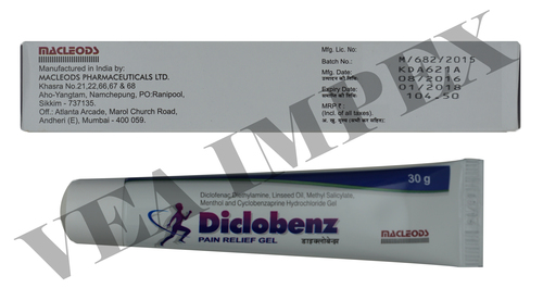 Diclobenz Tube Pain Relief Gel General Medicines