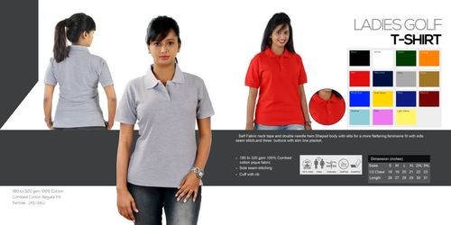 Grey And Red Ladies Golf T Shirts