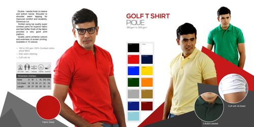 Red Color Golf T Shirts