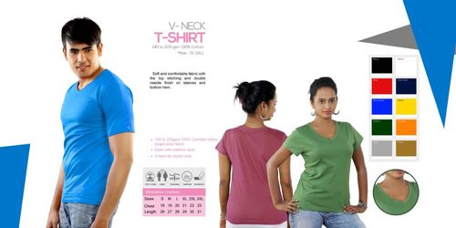 Blue Color V Neck T Shirts