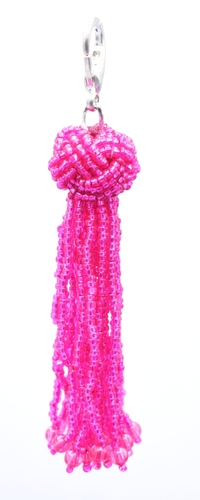 Trendy Pink Beaded Tassel