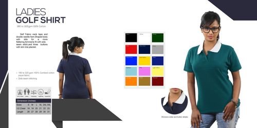 Ladies Golf T Shirts Collar Style: Standard