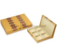 Designer Rectangular Dry Fruit Box - Premium Imported Paper Board, 2-10 Inch | Gold Foil Stamped, Rigid With 6 Flexible Partitions, Perfect For Gifting