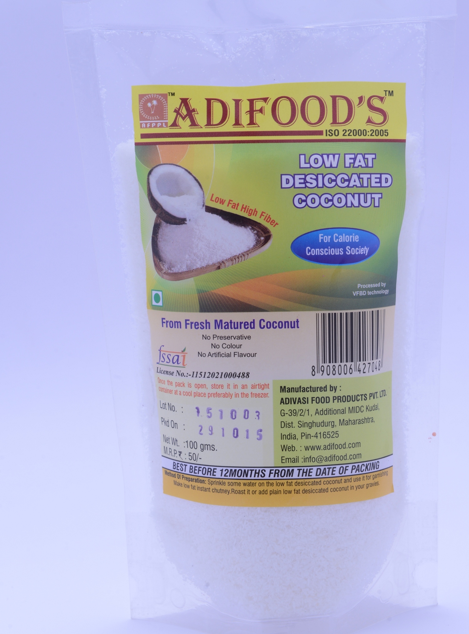 Low Fat Desiccated Coconut Powder Manufacturer, Low Fat Desiccated Coconut Powder Supplier In
