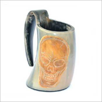 Engraved Horn Mug