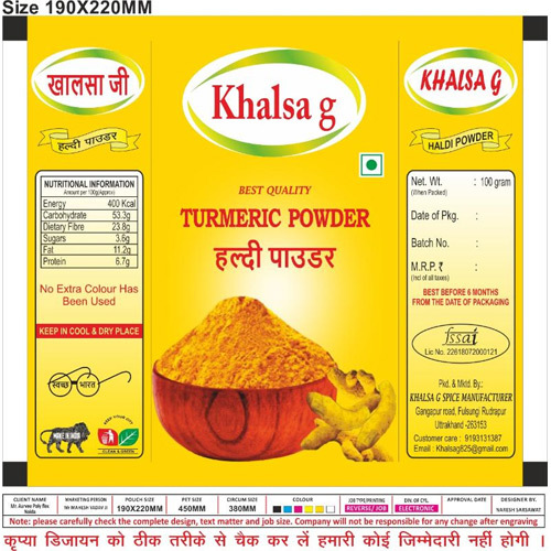 Natural Turmeric Powder - Raw, Yellow Powder | Rich Aroma, Long Shelf Life, Antioxidant Source, Moisture Proof Packaging for Freshness