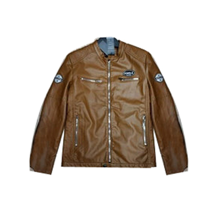 Mens Zipper Brown Leather Jacket