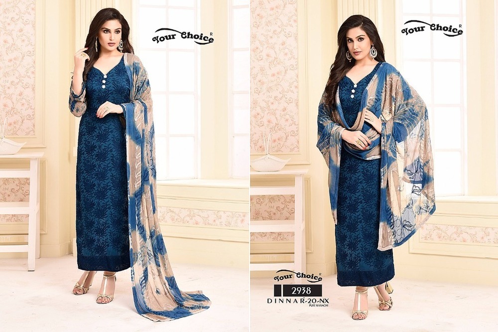 Fancy Print Long Salwar Suits