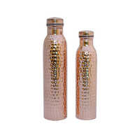 Round Copper Hammered Bottle