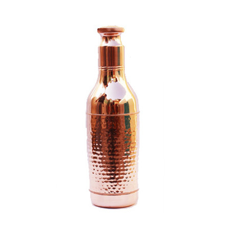 Copper Water Bottle - Round Shape | Seamless Finish, Light Weight, Greater Longevity