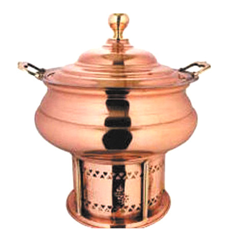 Round Copper Chaffing Dish Utensil