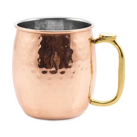 Oval Ss Copper Plating Hammered Mug