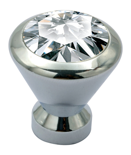 Round Brass Crystal Knob