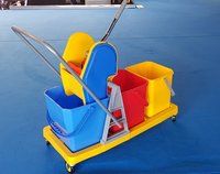 Triple Bucket Mop Wringer Trolley