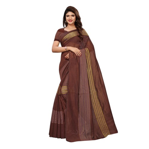 Cotton Zari Work Saree - 6.3 Meters Length, Un-Stitched Blouse | Beautiful Design, Soft Finish, Comfortable for Daily and Festive Wear