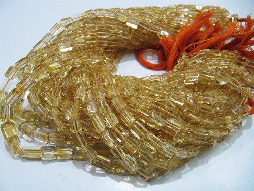 AAA Quality Natural Citrine Plain Square Shape Chiclets beads