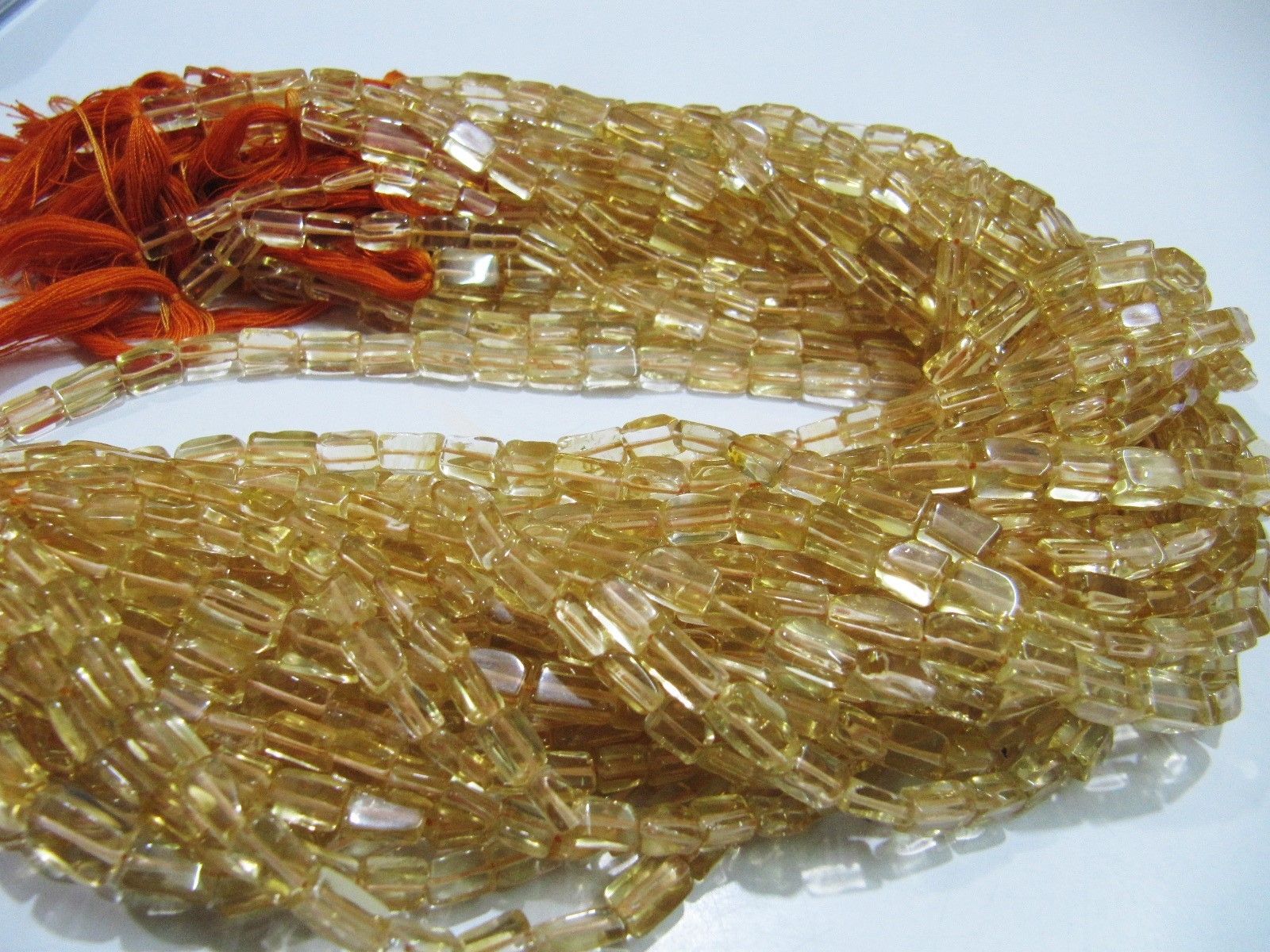 AAA Quality Natural Citrine Plain Square Shape Chiclets beads