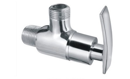 Angle Faucet With Flange - Color: Silver