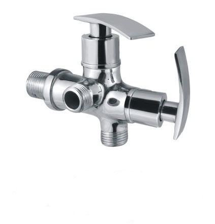 Dual Flow Angle Valve With Flange - Color: Silver