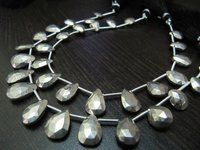 Very Goood Quality Natural Silver Pyrite Pear Shape Beads