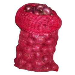 Maroon Plastic Leno Vegetable Bags