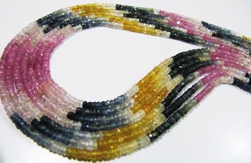 Top Quality Multi Sapphire Rondelle Shape Size 3 mm