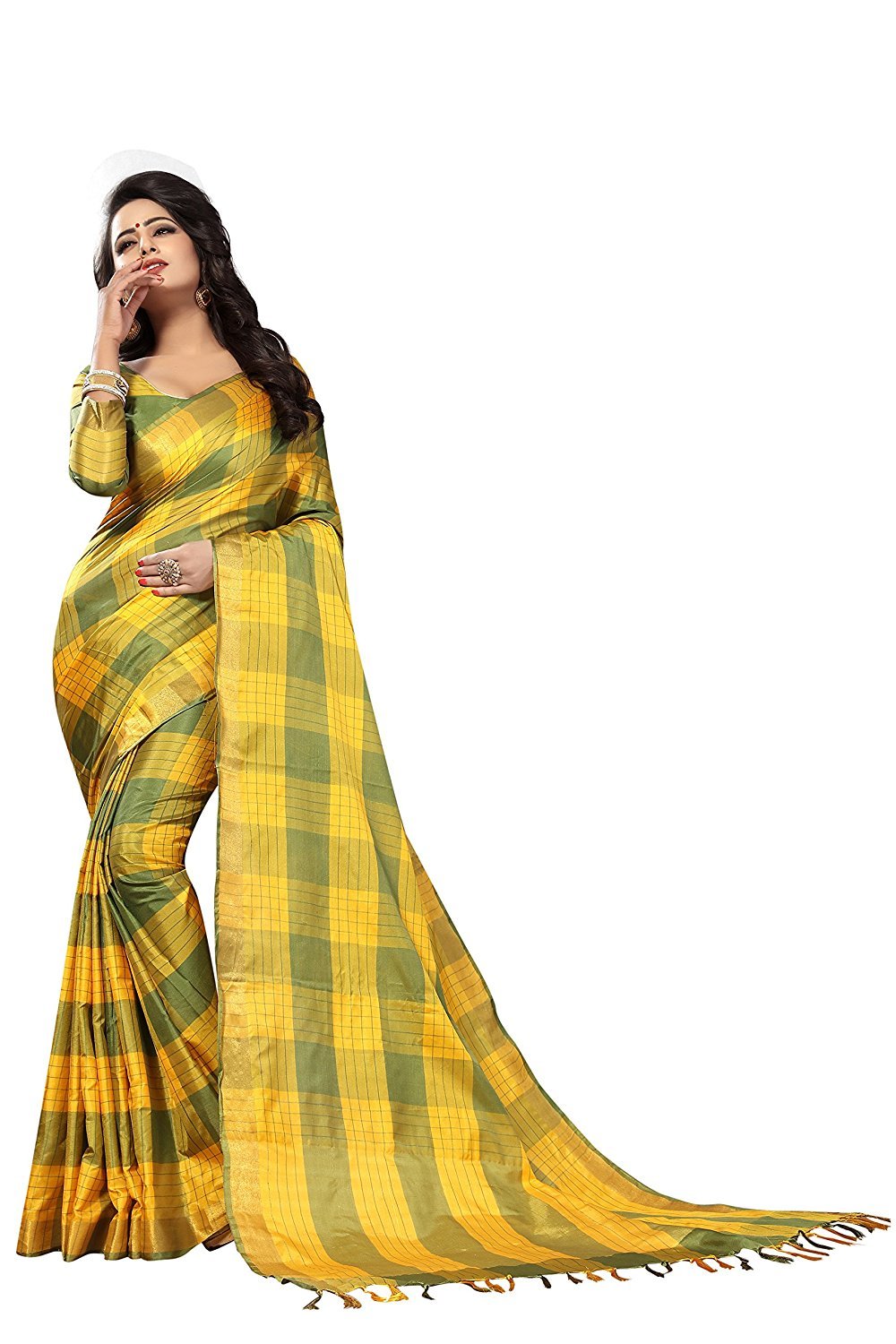 Cotton Silk Saree with Checks design