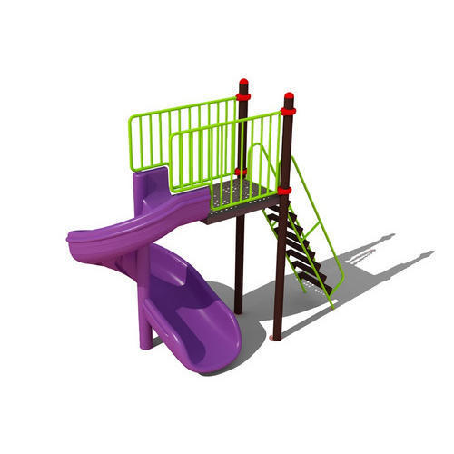 Green Purple & Black Swimming Pool Spiral Slide